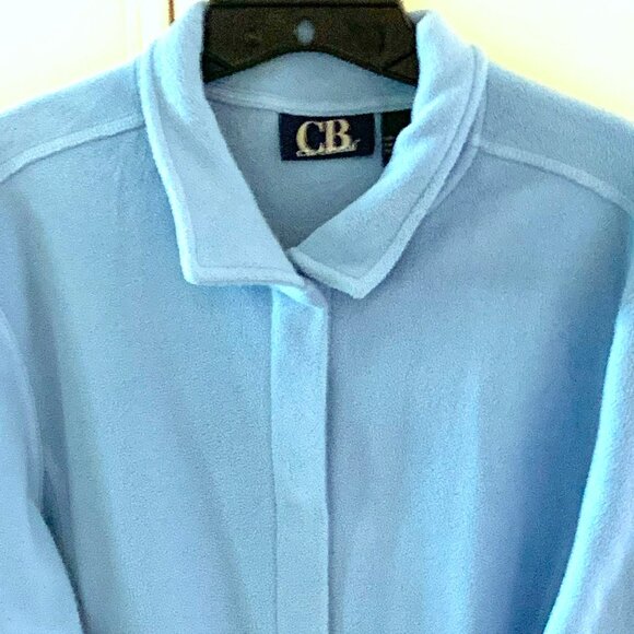 EUC Women's CB Casual Snap Front Dusty Blue Fleece Jacket size Medium - Picture 8 of 8